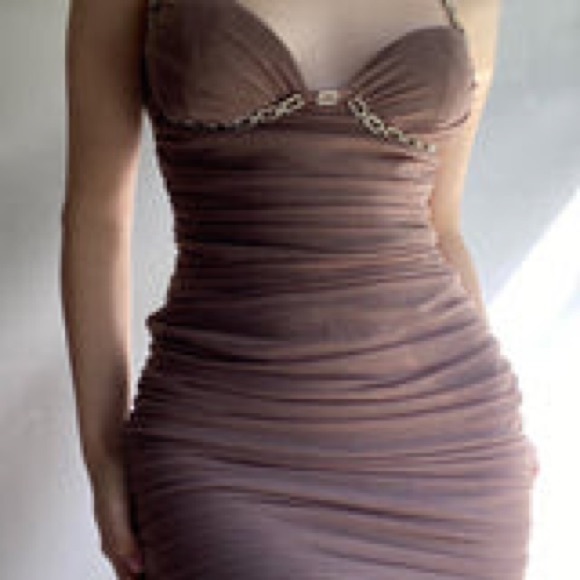 Bodycon velorella dress in mocha - Picture 1 of 5